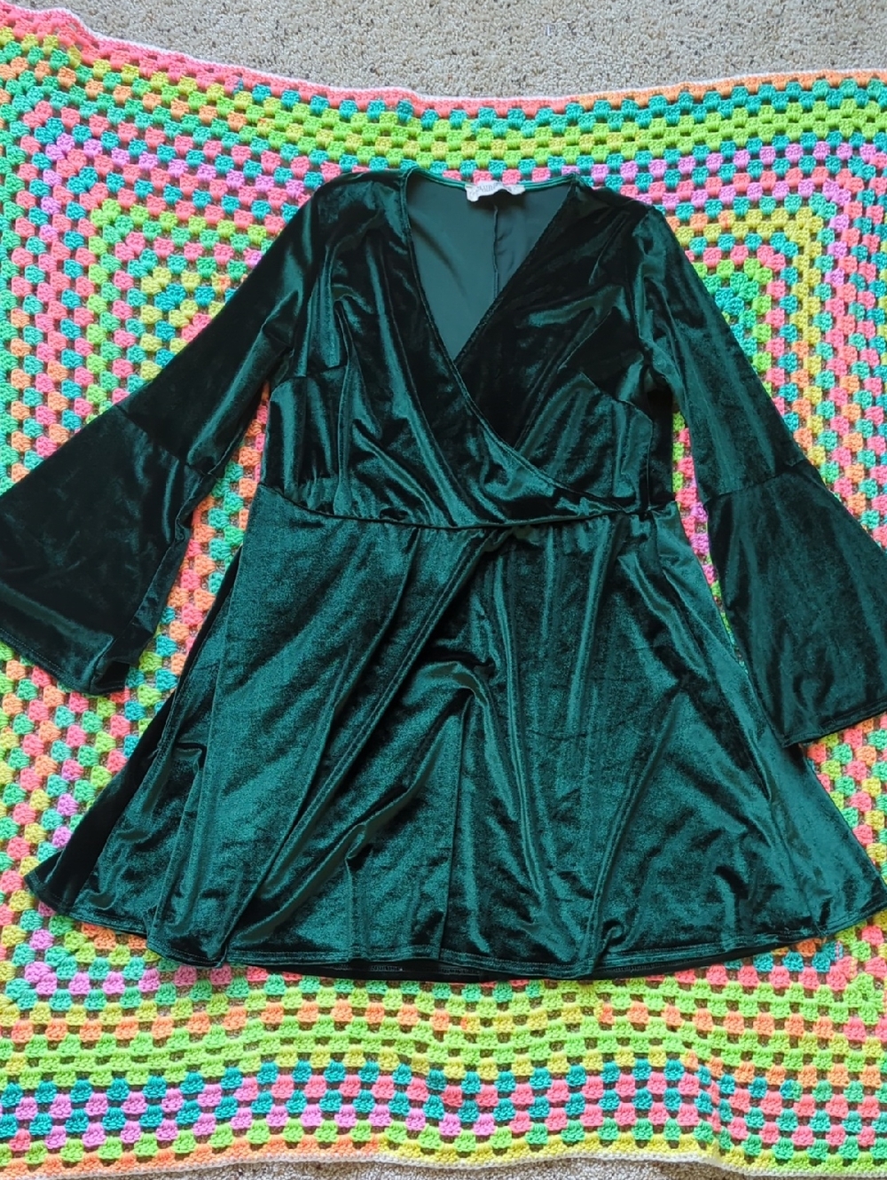Club L London Dark Green Velvet Dress